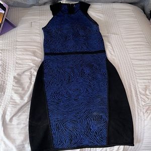 Black and blue tight dress